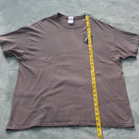 Veteran Shirt Crewneck Mens XL Gray Gildan American Flag POW Tee - Picture 6 of 10